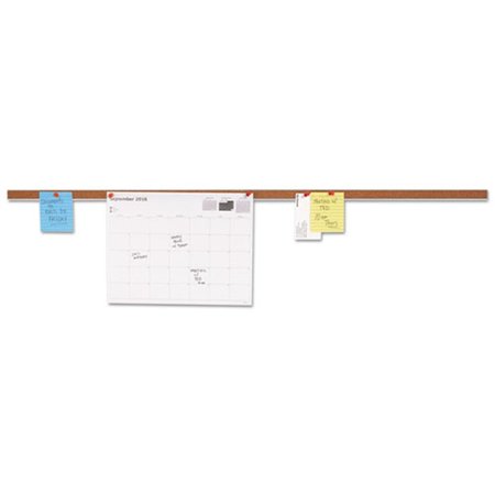 UNIVERSAL OFFICE PRODUCTS UNV 36 x 1 in. Cork Bulletin Bar, Brown 43436
